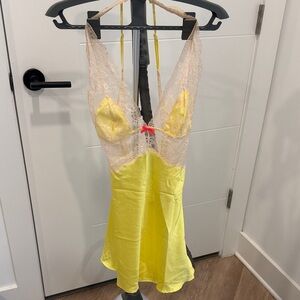 Victoria’s Secret Yellow Lace Chemise